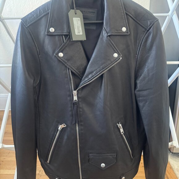 AllSaints Milo Leather Biker Jacket - Picture 4 of 6